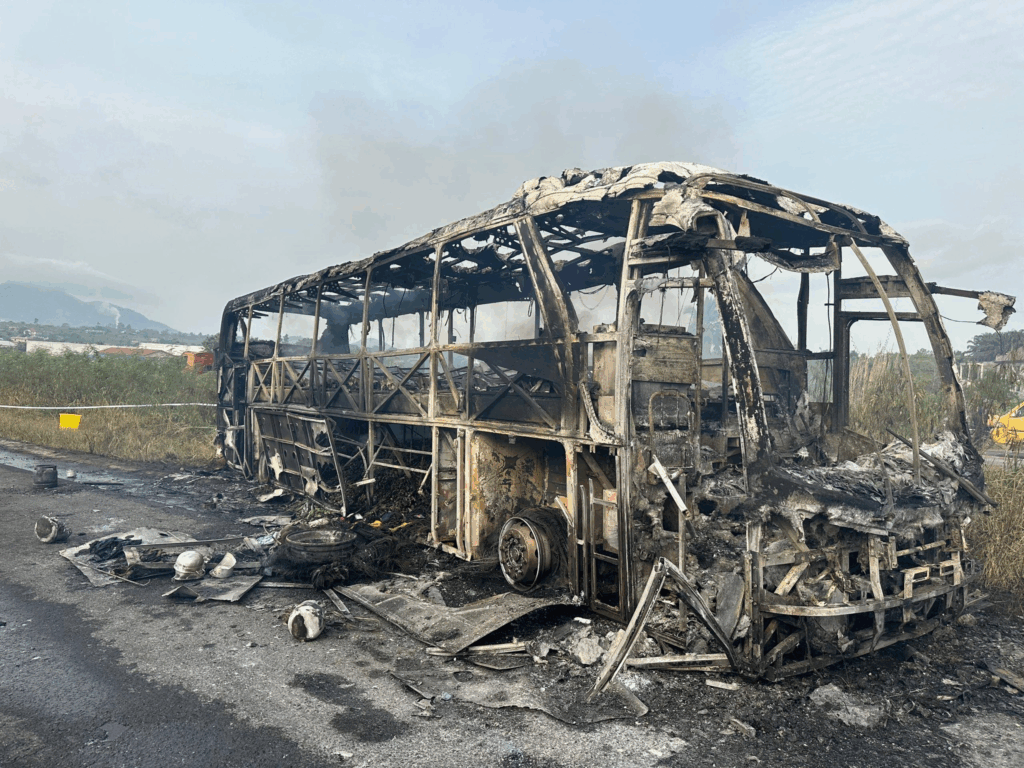 Police work to restore calm and clear road after fatal tanker crash on Suhum–Nsawam Highway