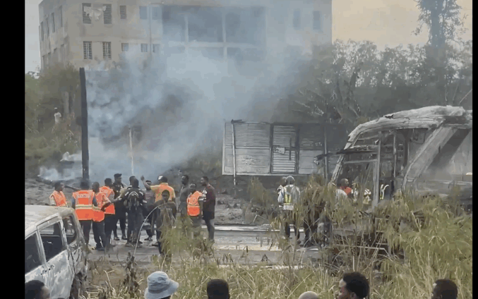 Multiple vehicles burnt as fuel tanker explodes on Nsawam-Accra highway
